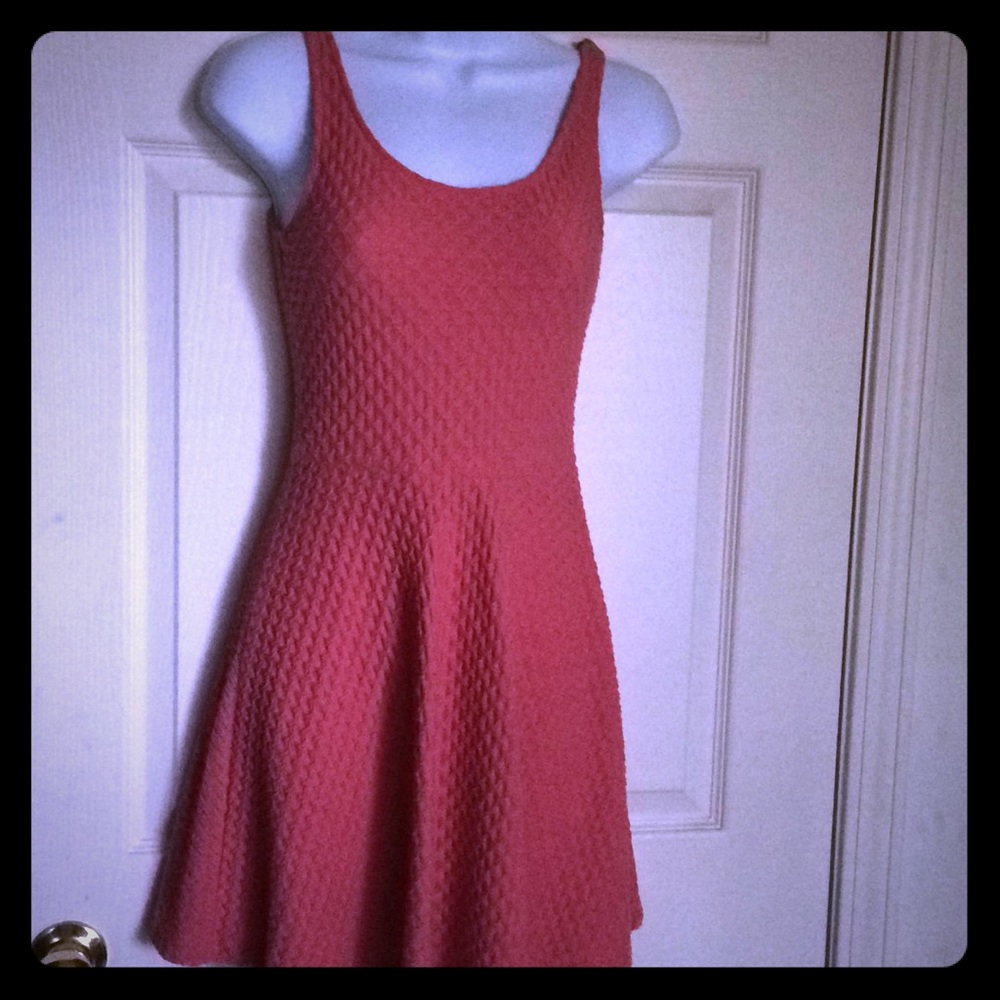 Pretty coral sundress great skater skirt